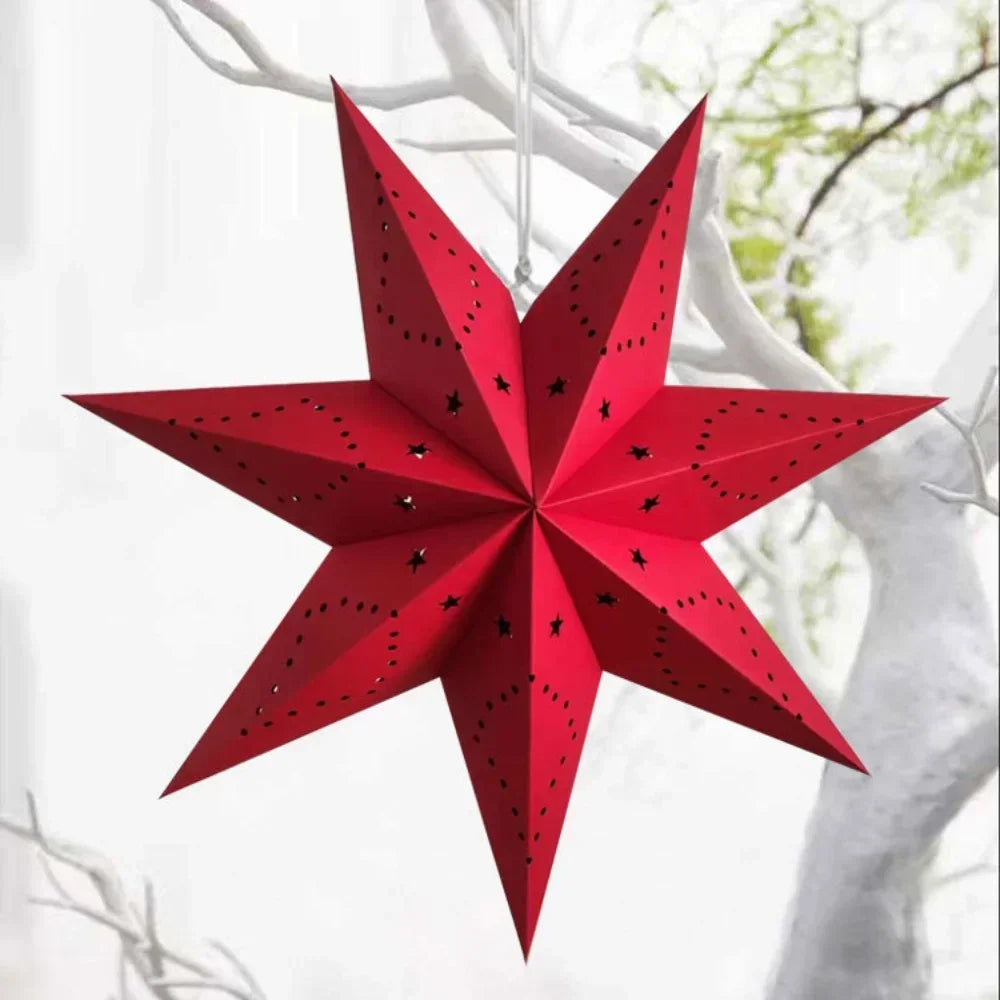 Hollow Star Paper Lantern — Hanging Star Pendant for Christmas & Eid