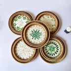 Capiz Shell Mosaic Woven Rattan Tray — Filipino-Inspired Wall & Serving Décor
