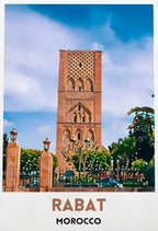 Casablanca & Marrakesh Travel Poster — Moroccan Architecture Canvas Print