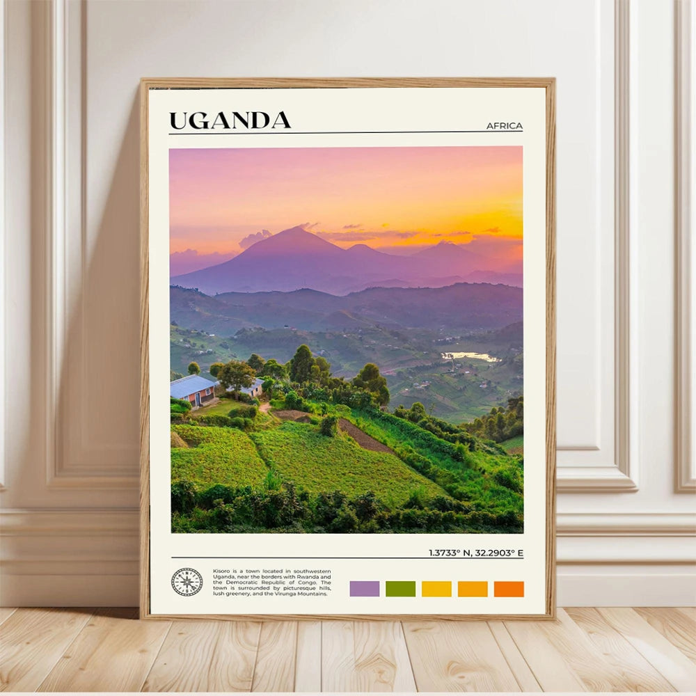 African Travel Wall Art — Minimalist Destination Canvas Print, 24 Designs
