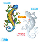 Large 3D Metal Gecko Wall Sculpture — Indoor & Outdoor Iron Lizard Art