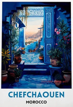 Casablanca & Marrakesh Travel Poster — Moroccan Architecture Canvas Print