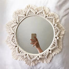 Round Boho Wall Mirror — Macrame Home Décor