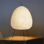 Japanese Rice Paper Table Lamp — Tripod Lantern Light, 3 Light Colors