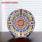 Moroccan Mandala Ceramic Plate — Geometric Hanging Wall Art