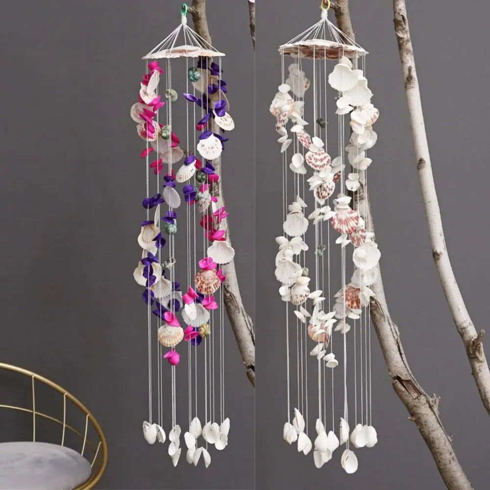 Colorful Shell Wind Chimes Yard Hanging Decor Exquisite White Wind Bell Pendant Birthday Gifts Crafts Gift Hanging Ornament