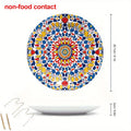 Moroccan Mandala Ceramic Plate — Geometric Hanging Wall Art