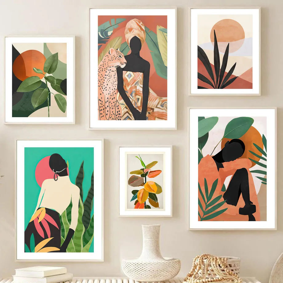 African Woman in Bloom — Canvas Wall Art Print