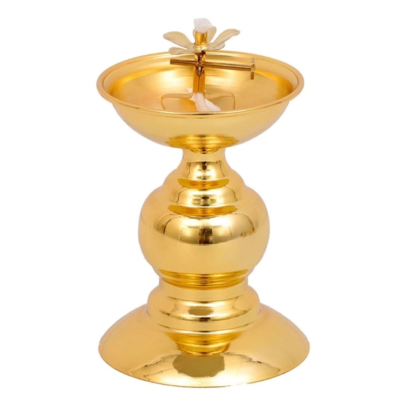 Brass Butter Oil Lamp — Traditional Buddhist Prayer Light