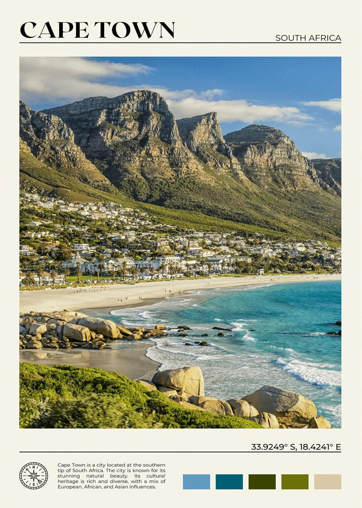 African Travel Wall Art — Minimalist Destination Canvas Print, 24 Designs