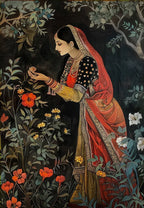 Mughal Woman Portrait — Vintage Indian Canvas Wall Art