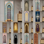 Moroccan Arch Door Mural — Islamic Geometric Wall Sticker