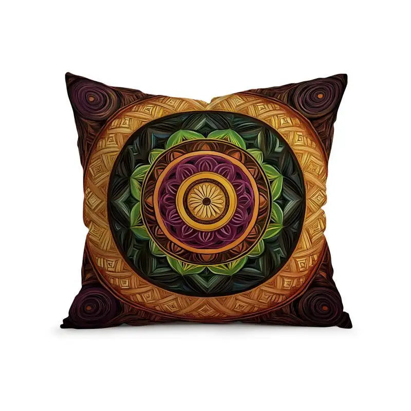 Bohemian Mandala Throw Pillow Cover