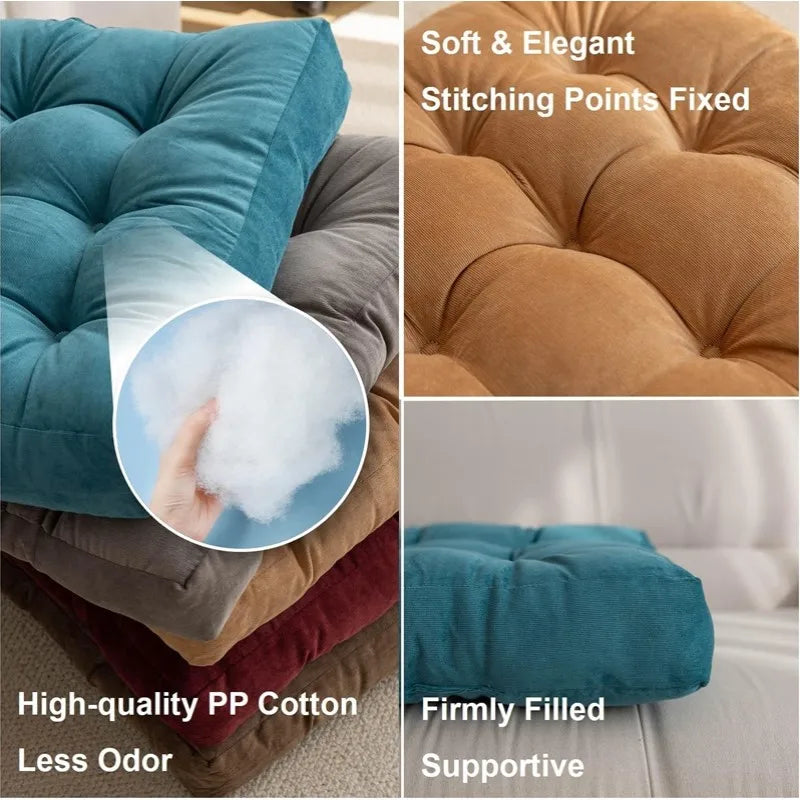 Square Floor Meditation Pillow — Tufted Yoga & Seating Cushion