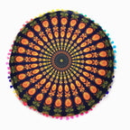 Moroccan Mandala Floor Cushion Cover — Round Bohemian Tatami Seat Cover
