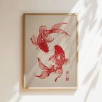 Koi Fish Zen Canvas Print — Minimalist Japandi Wall Art