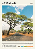 African Travel Wall Art — Minimalist Destination Canvas Print, 24 Designs