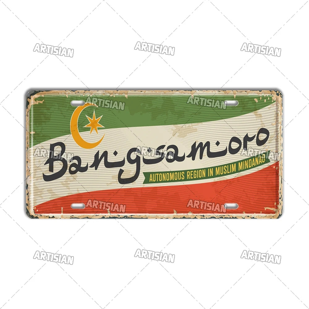 Philippines City Landmark Metal Sign — Decorative Wall Plate
