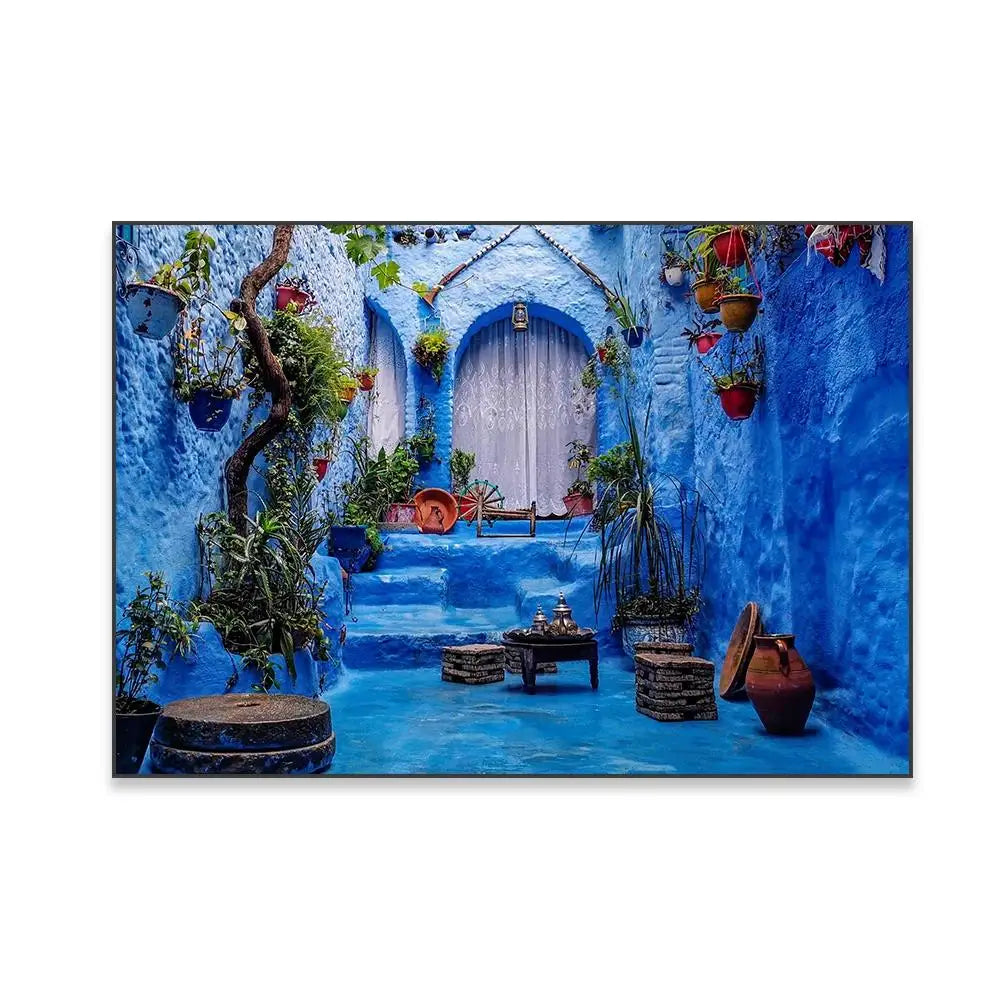 Morocco Travel Canvas Print — Chefchaouen Blue City & Moroccan Landscapes