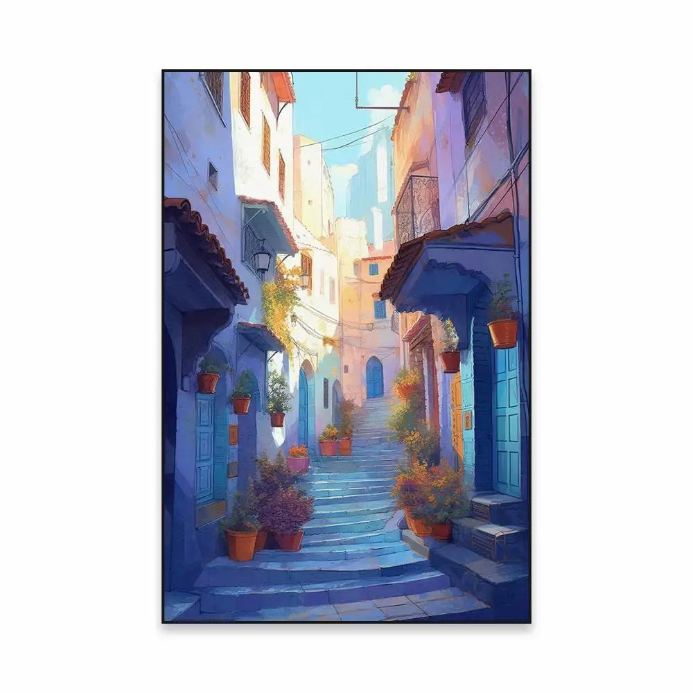 Morocco Travel Canvas Print — Chefchaouen Blue City & Moroccan Landscapes