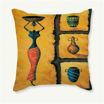 African Collection Living  Clothing Clipart Pillow Cushion  Woman case Sofa Car Decoration