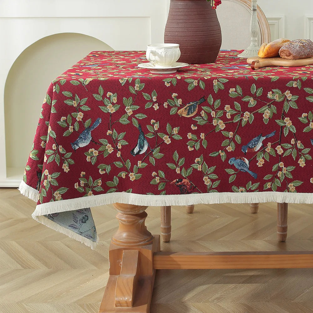Moroccan Floral Tablecloth — Vintage Pattern Rectangular Table Cover