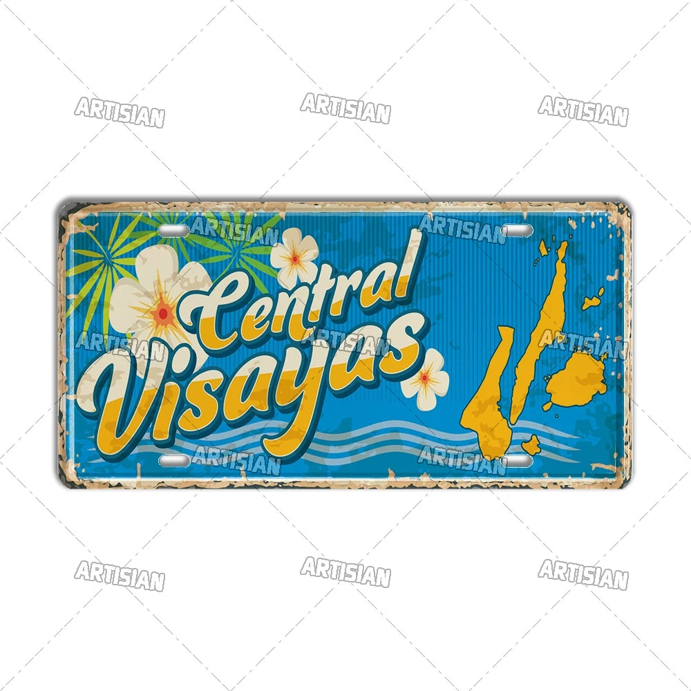 Philippines City Landmark Metal Sign — Decorative Wall Plate
