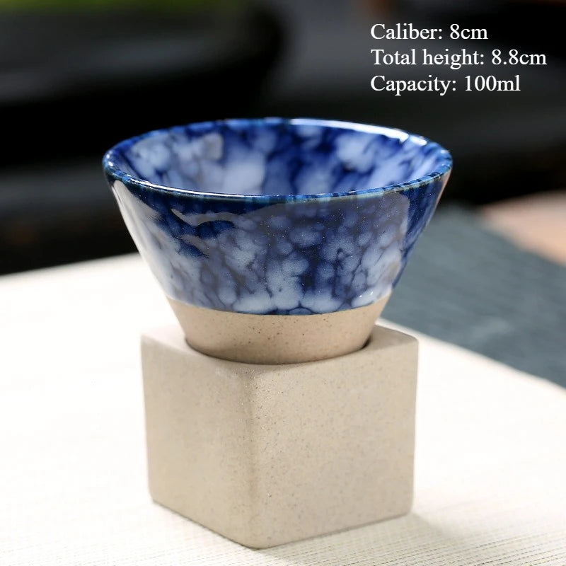 Japanese Style Retro Ceramic Coffee Cup Rough Pottery Tea Cup Latte Pull Flower Porcelain Cup Pottery Mug For Home Coffee Mug