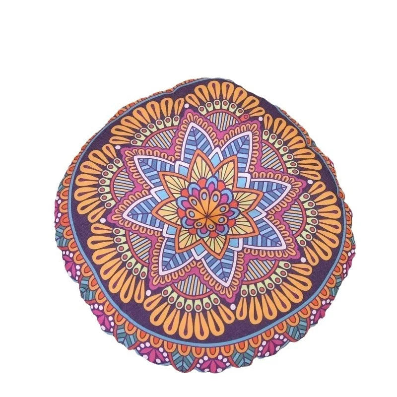 Vintage Ethnic Round Floor Cushion — Bohemian Tatami Seat Mat