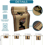 African Woman Linen Table Runner — Boho Farmhouse Style