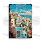 Maghreb Cityscape Metal Sign — North African Travel Wall Décor