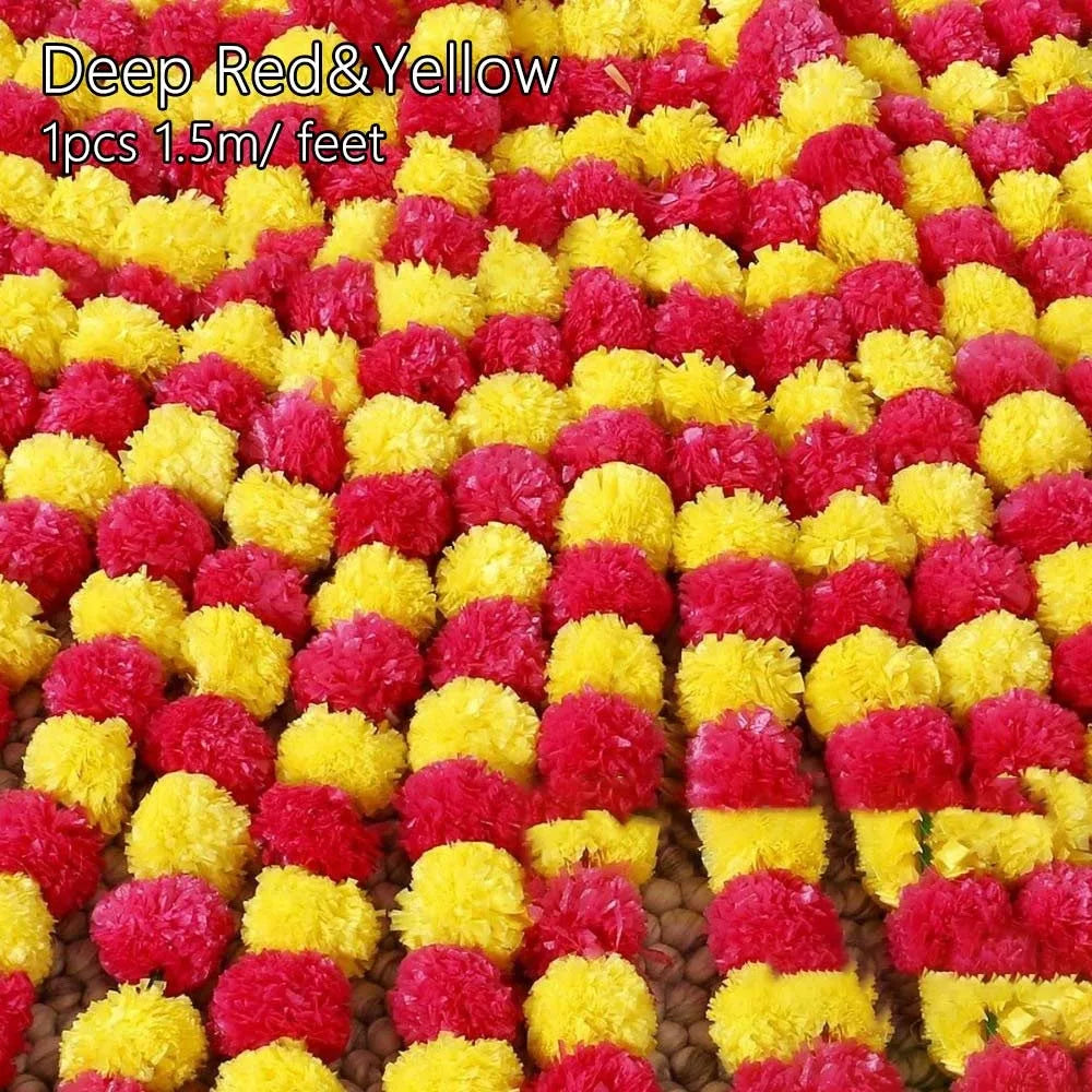 Artificial Marigold Garland — Indian Pooja & Wedding Décor