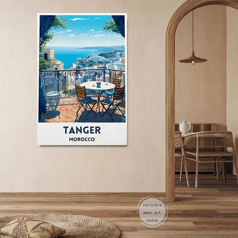 Travel Moroccan Art Casablanca Marrakesh Fes Building Art Poster Canvas Painting Wall Prints Picture for Room Home Decor
