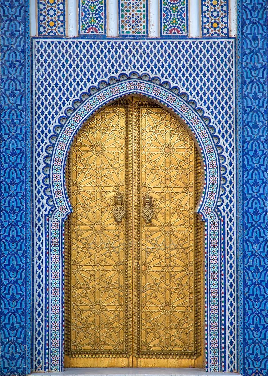 Moroccan Blue Door Canvas Print — Chefchaouen & North African Wall Art