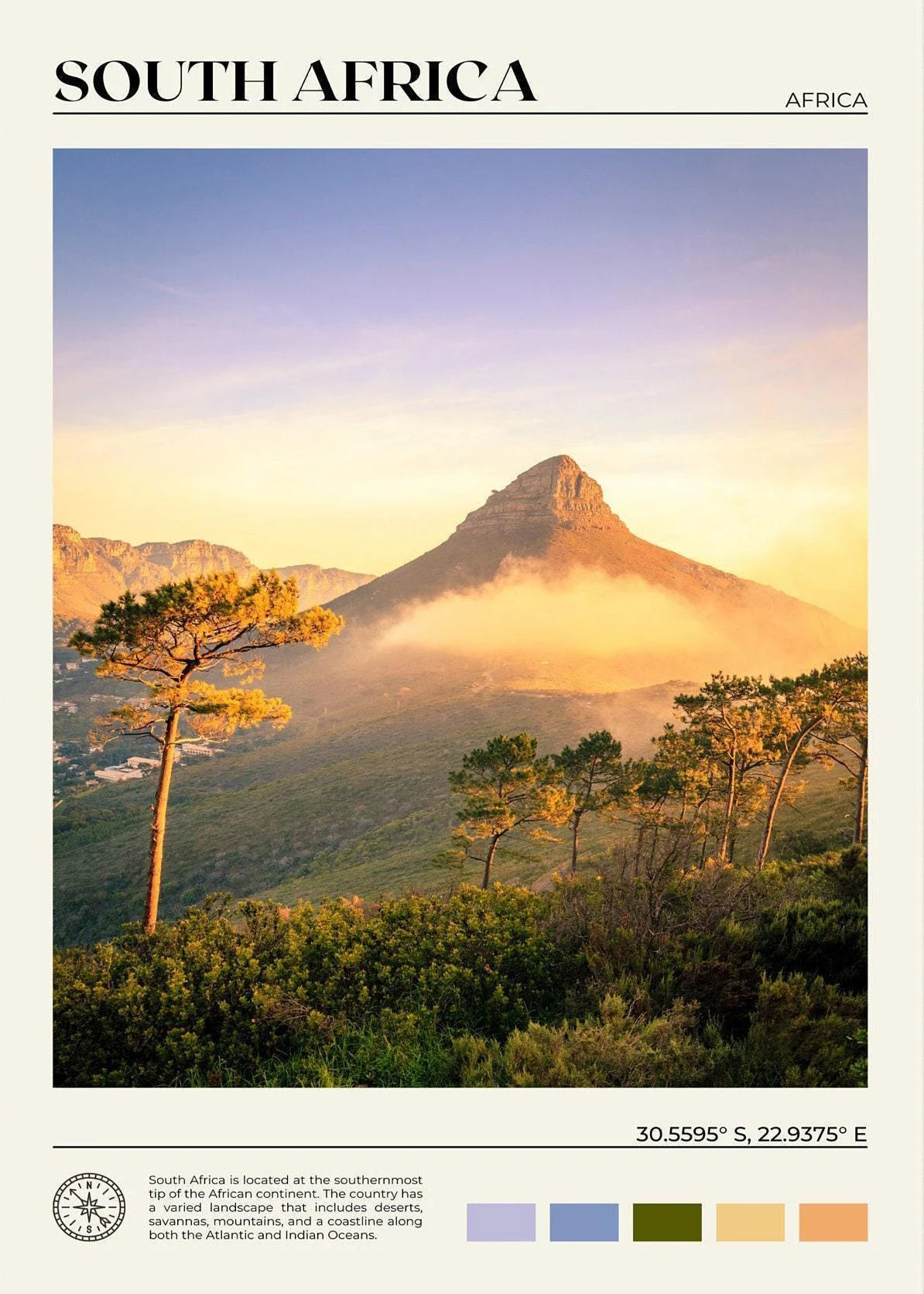 African Travel Wall Art — Minimalist Destination Canvas Print, 24 Designs