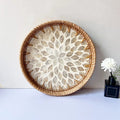 Capiz Shell Mosaic Woven Rattan Tray — Filipino-Inspired Wall & Serving Décor