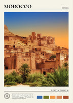 African Travel Wall Art — Minimalist Destination Canvas Print, 24 Designs