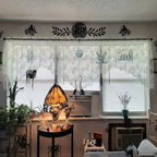 Lace Butterfly Sheer Curtain — French Rod Pocket Window Drape