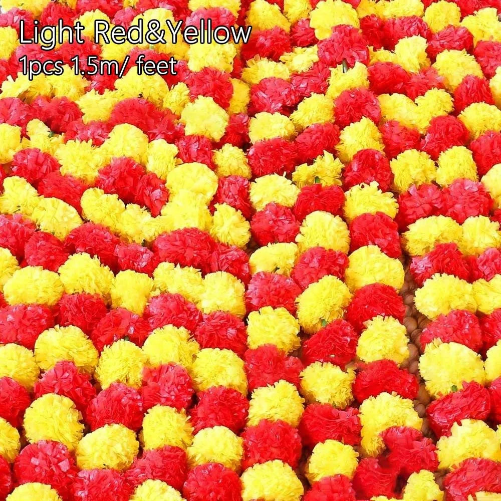 Artificial Marigold Garland — Indian Pooja & Wedding Décor