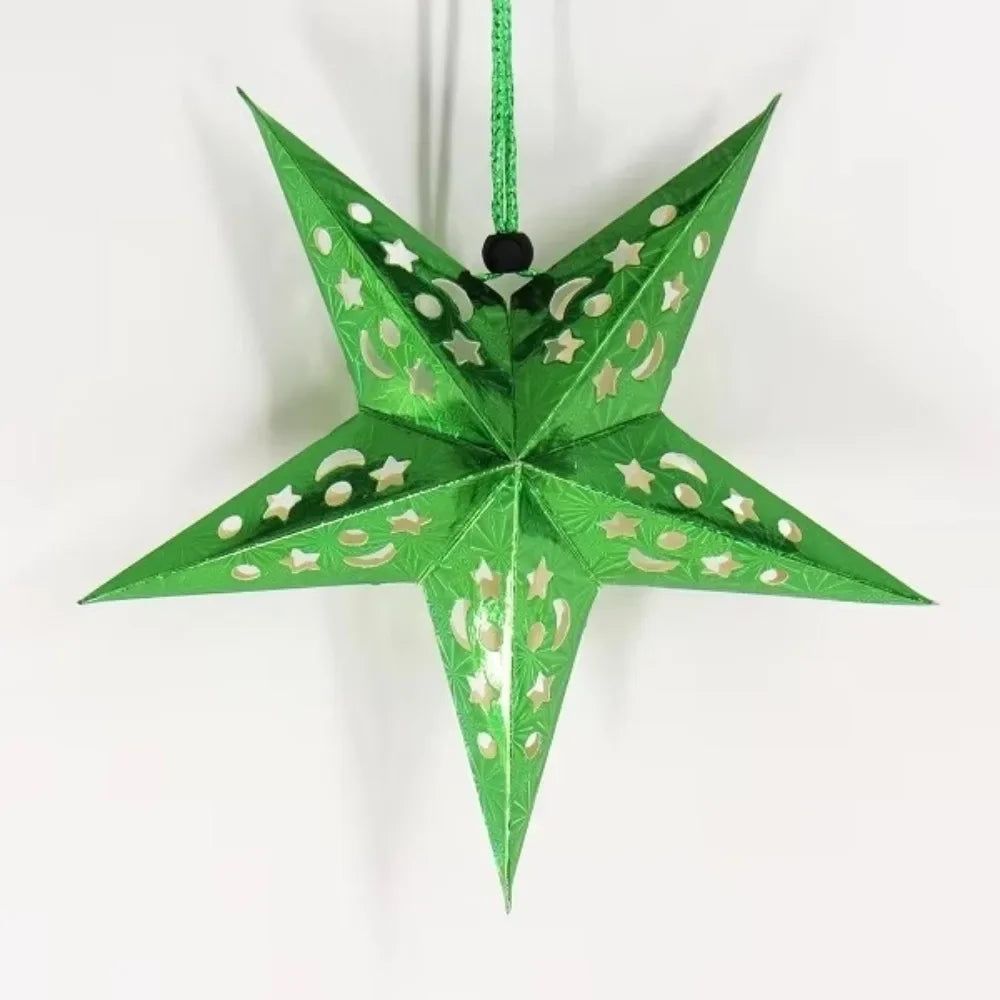 Hollow Star Paper Lantern — Hanging Star Pendant for Christmas & Eid