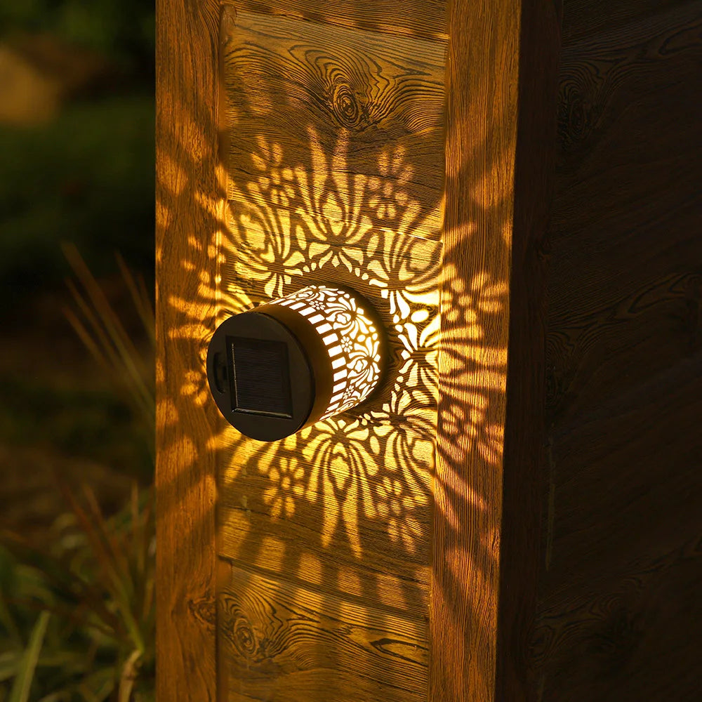 Solar Datura Lantern Wall Light — Outdoor Garden & Patio Lamp