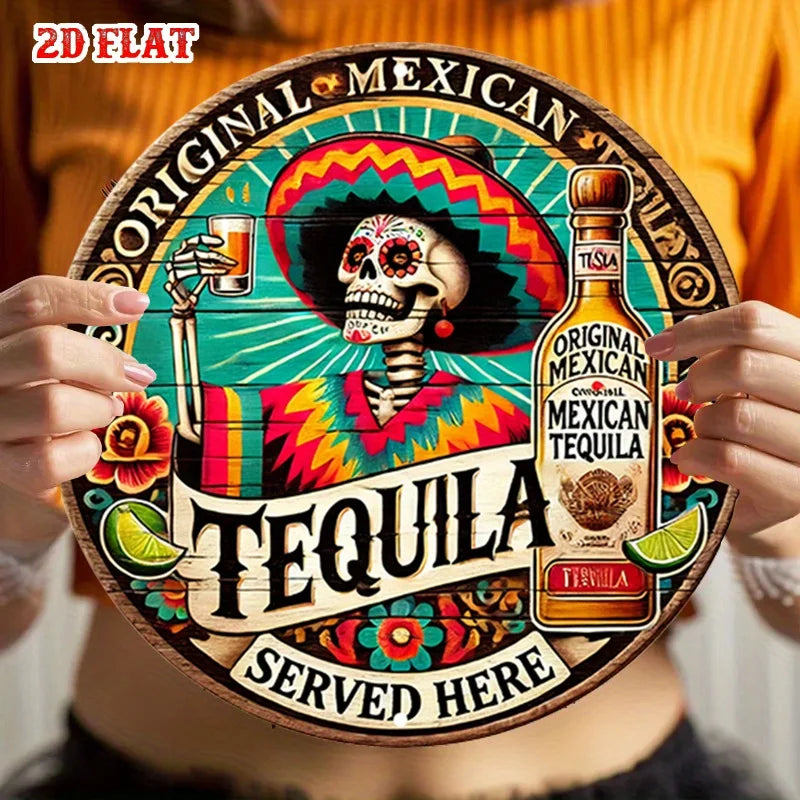 Day of the Dead Sugar Skull — Vintage Tin Sign