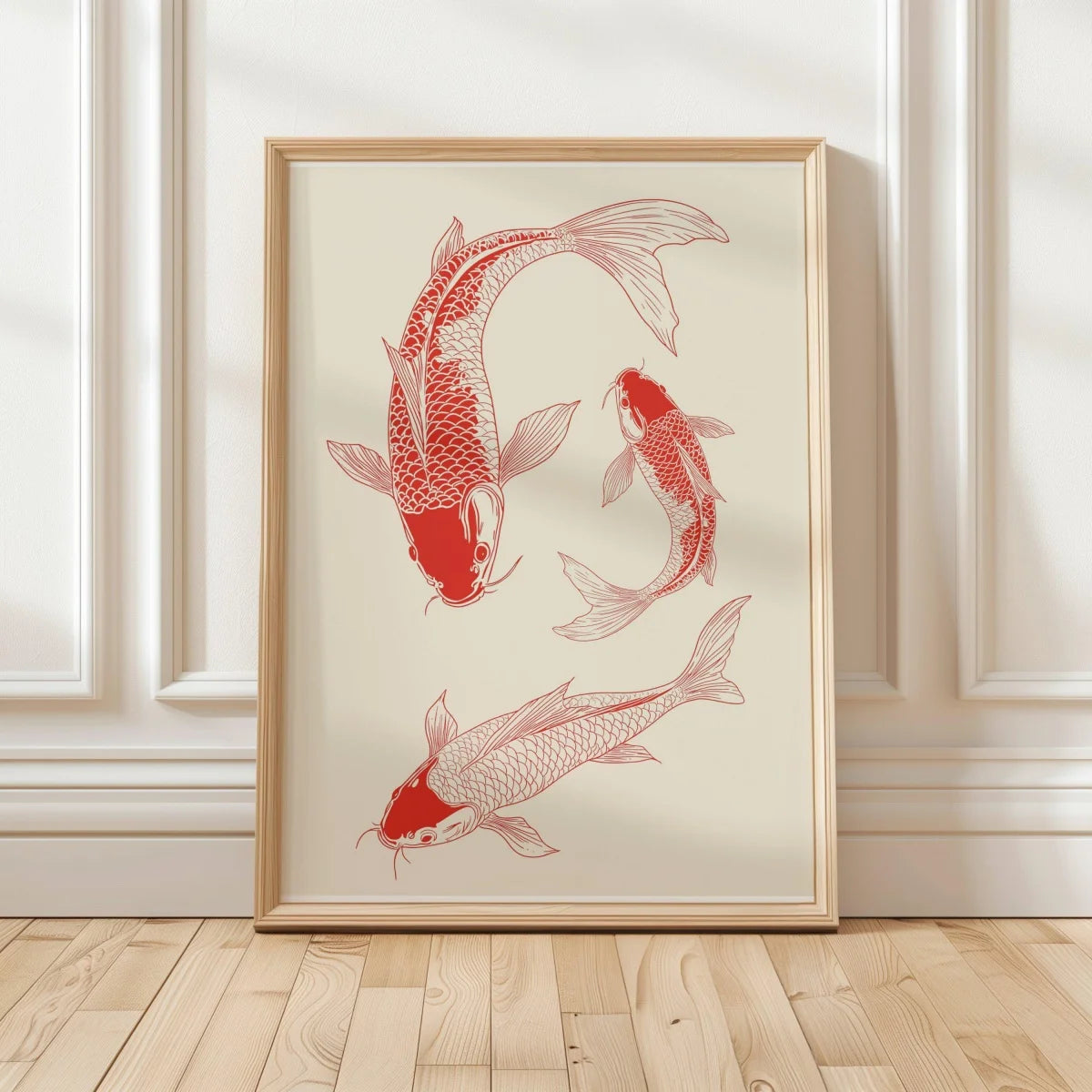 Japanese Koi Fish Canvas Prints Poster Japandi Vintage Fish Aesthetic Art Prints Bedroom Kitchen Home Decor Art Poster Gifts