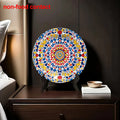 Moroccan Mandala Ceramic Plate — Geometric Hanging Wall Art