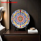 Moroccan Mandala Ceramic Plate — Geometric Hanging Wall Art