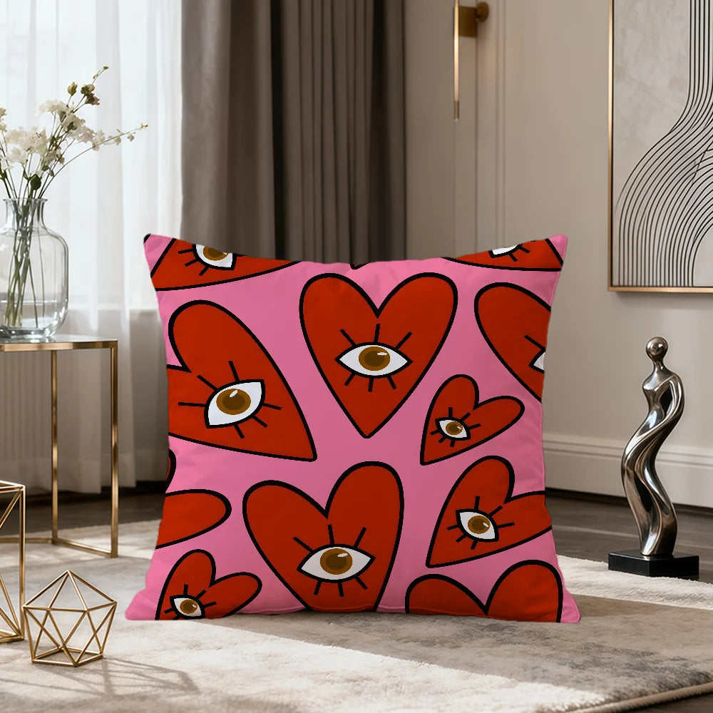 Milagro Sacred Heart Pillow Cover — Mexican Folk Art Cushion Cover