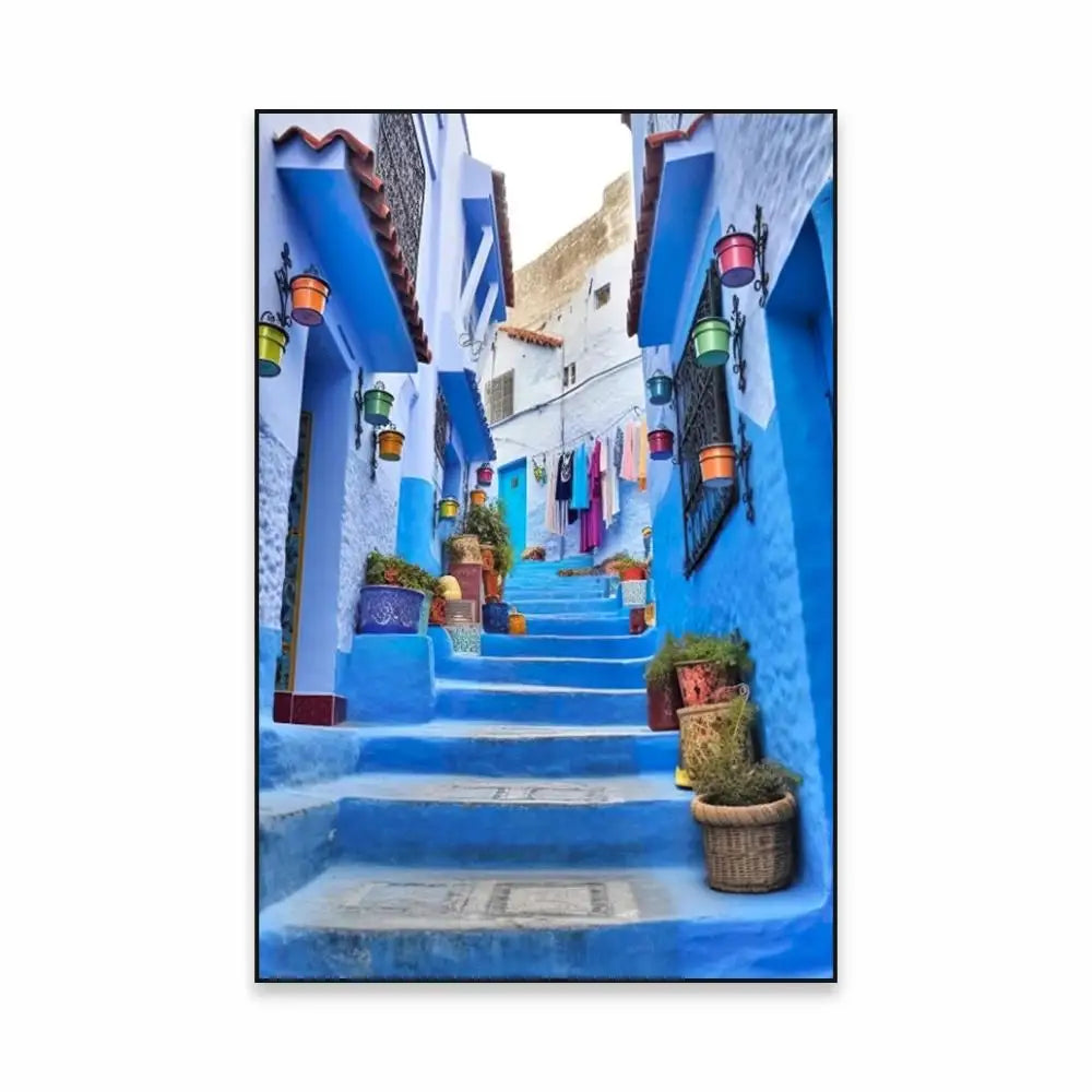 Morocco Travel Canvas Print — Chefchaouen Blue City & Moroccan Landscapes