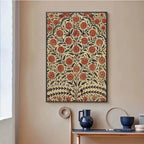 Mughal-Style Floral Botanical Wall Art Print — Indian Home Décor