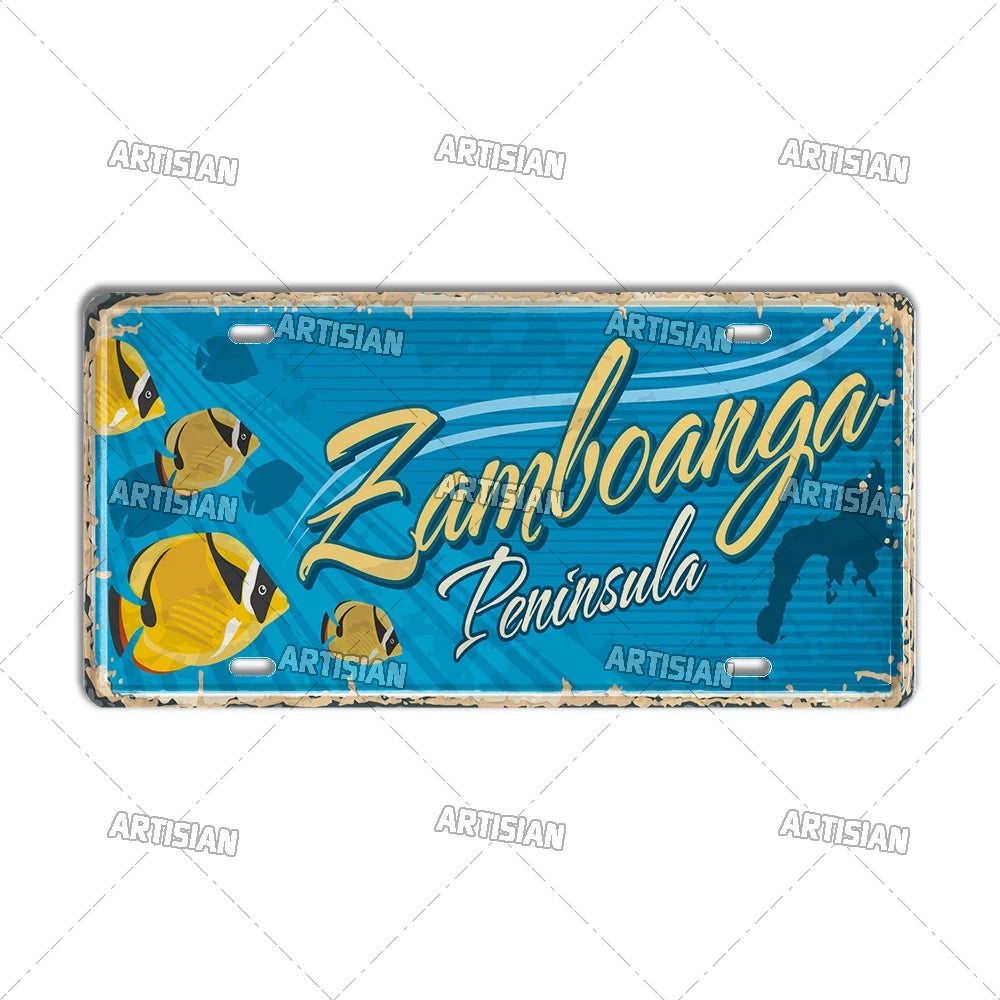 Philippines City Landmark Metal Sign — Decorative Wall Plate