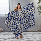 Moroccan Tile Medallion Throw Blanket — Geometric Print Plush Sofa & Bed Throw